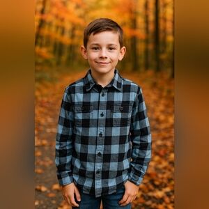 3/$15! Kids Children's Place Blue Checkered Shirt